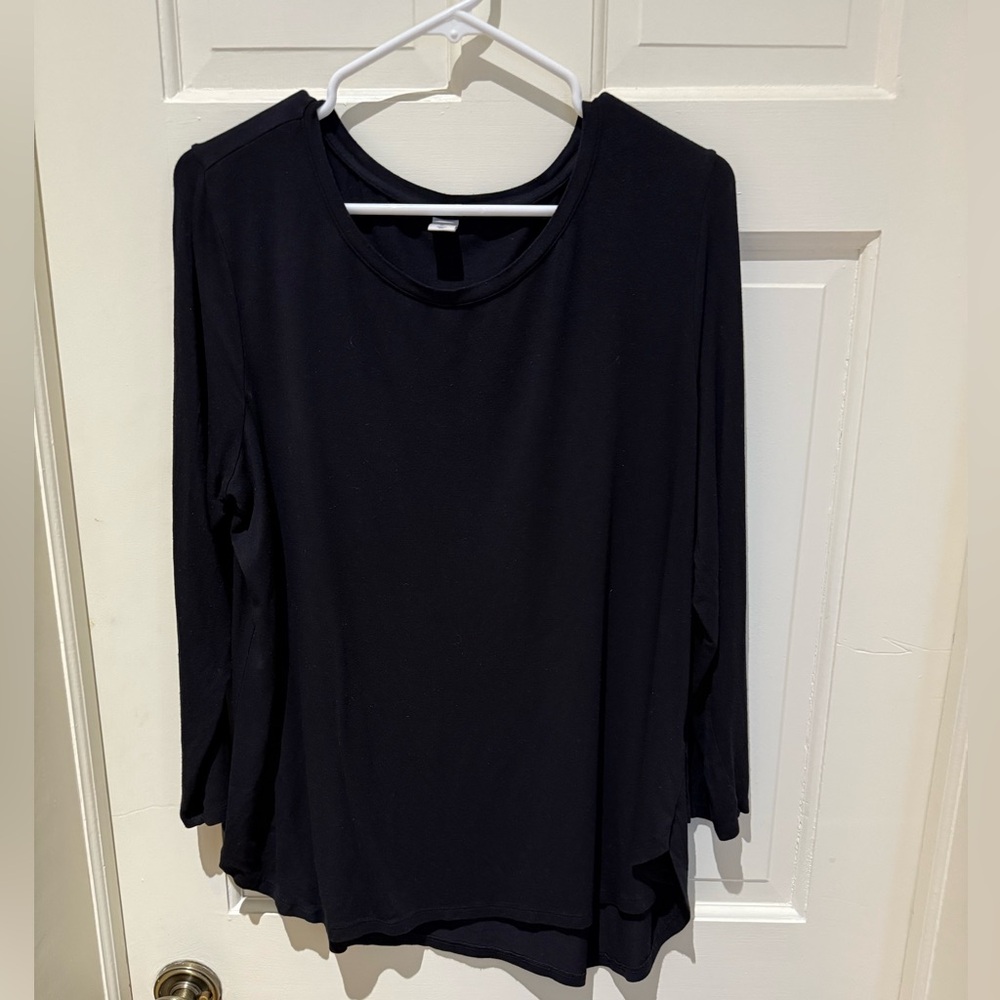 Old Navy Luxe Long Sleeve Shirt in Black XL